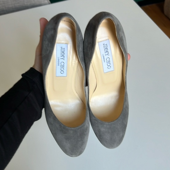 Jimmy Choo Grey Suede platform pump